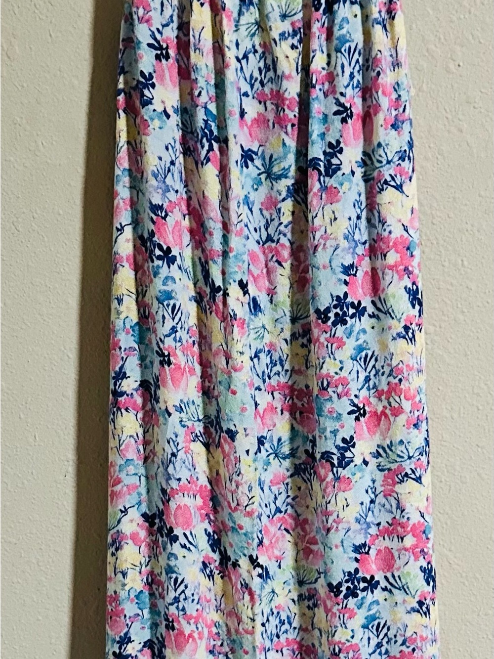 Hurley Floral Midi Dress in Pink, Blue & Cream